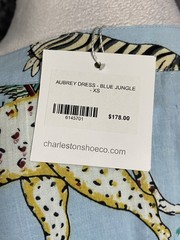 Charleston Shoe Co Aubrey Dress Womens XS Jungle Animals Maxi Pockets Belted