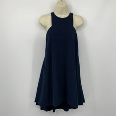 Milly Cady Angular trapeze a-line mini dress navy blue racerback pockets shift 0