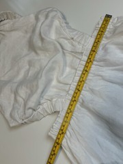 Pixie Market White Linen Dress Beatrice Elastic Waist Band Lined Open Back Sz S