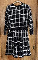 Emma & Michele Women&rsquo;s Black Grey Check Mid Length Dress Size XL NWT