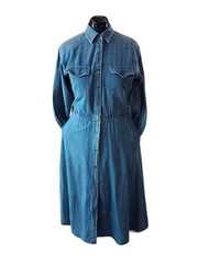 Gloria Vanderbilt women&rsquo;s Pockets 100% Cotton Blue Long Denim dress size 6 AA306