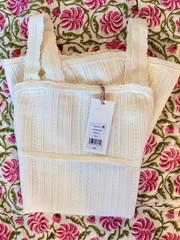 NWT LoveShackFancy Tabatha Stretch Pointelle Mini Dress In White Tea, NEVER WORN