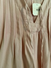 Altar&rsquo;d State Pink Pleated Puff Sleeve V-Neck Woven Mini Dress S