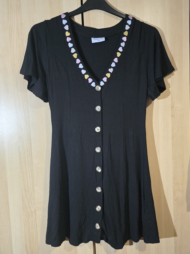 Fearless Illustration / Dollskill Black Heart ❤️ Embroidered Dress Sz S 8 10
