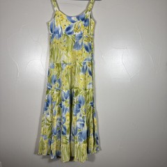 Jones New York Sport Yellow And Blue Floral Sundress Cotton 6