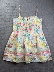 Roller Rabbit Dress Womens Large Multicolor Tropical Smocked Sundress Short