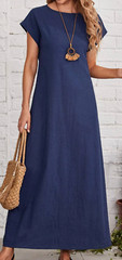 EMERY ROSE Keyhole Back Batwing Sleeve Dress Size Small Blue