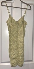 H&M Divided White Yellow Green Floral Lace Sleeveless Size S Sundress Short Line