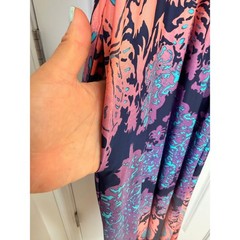 Hemish USA Women’s Maxi Dress Size M Black Coral Purple Sleeveless Stretch