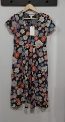 Seasalt Helena Midi Dress UK10 Petite Organic Cotton Floral Summer Holiday BNWT