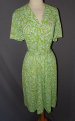 VTG 60s 70s FLORAL PUCCI SLINKY JERSEY SEXY WAISTED DRESS M L