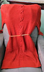 Olive & Oak Women&rsquo;s 1X Long Rust Sweater Coat Dress w/ Belt