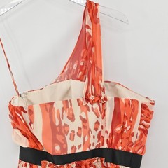 CYNTHIA STEFFE Silk One Shoulder Mini Dress Size 4 Burnt Orange Sultry Exotic