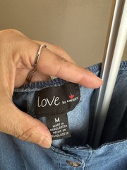 Love Light-wash Denim Midi Dress Spaghetti Straps Button-front Pockets M New