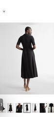 NWT Quince Black Tencel Jersey Midi Wrap Dress Rounded Collar 1X Feminine