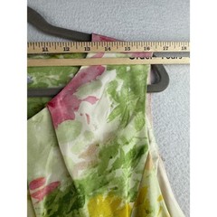 Talbots Woman 20W Sleeveless Floral Sheath Silk Dress Pink Yellow Green