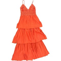Rebellion Again Coral Lace Tiered Maxi Dress