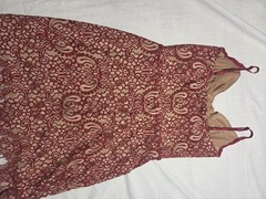 For Love & Lemons Vika Mini Dress Red Nude Corded Paisley Lace