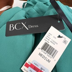 New BCX Dress Women&rsquo;s Medium Sleeveless Belted A-Line Above Knee Pleated Chiffon