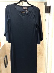 Chico&rsquo;s Travelers Blue Bell Split Sleeve Shift Midi Dress Size 00