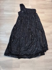 Faeriesty 5XL Black Sequin One-Shoulder Formal Holiday Dress Gown BEAUTIFUL