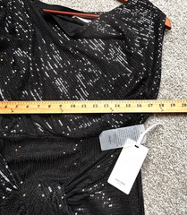 NEW Grace Karin Black Sequin 1-Shoulder Cocktail Dress Sz XL Party Girl Glam