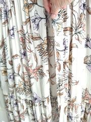 L.I.F.E. XL Maxi Cover Up Partial Open Front Multicolor 3/4 Sleeve Elastic Waist