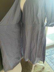 Linen Woman’s Light Blue Wrapped Dress Size 14 France (XS) New No tags