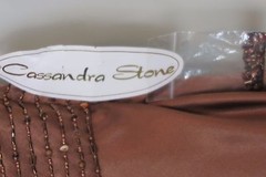 NWT Cassandra Stone Brown Bronze Spaghetti-Strap-Halter Dress Size 2