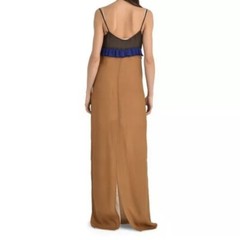 Genuine Prada Silk Runway Maxi Long Colourblock Dress Size 42