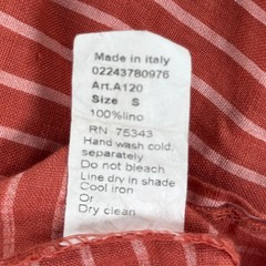 Stella Martini Italy Linen Striped Sleeveless Tunic Dress Orange Pink Small A120