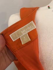 REWORKED Michael Kors Orange Halter Cutout Knee Length Dress Size 8 with Buttons