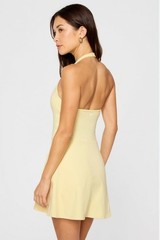 FABLETICS PureLuxe Halter Mini Dress Yellow Skort Tennis Pickleball Medium