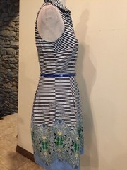 Tommy Hilfiger Dress with Belt, SZ SP, Sleeveless, Striped, Collared, V-neck