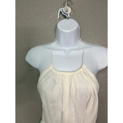NWT Banana Republic Halter Mini Dress S White Backless A-Line Boho Beach Belted