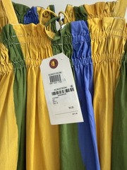Topshop Poplin Stripe Maxi Dress Yellow and Blue Size Medium NWT