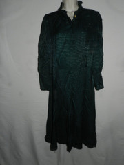 CALVIN KLEIN Womens Green Button Cuff Balloon Sleeve Midi Shirt Dress 14 no belt