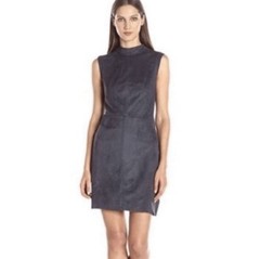Lysse Aspen Charcoal Gray Microsuede Soft High Neck Tank Dress Size Medium