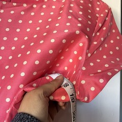 Pure & Simple 100% Silk Pink White Polka Dot Ruffle Hem Short Sleeve Dress Sz 8