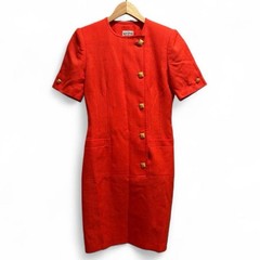 Vintage Kasper for ASL Orange Button Down Sheath Dress Size 4