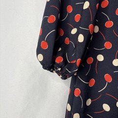 Ann Taylor Women’s Petite Small Navy Blue Red White Cherry Print Shift Dress