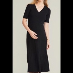 Hatch Maternity Women&rsquo;s THE VIVIENNE DRESS Black Knit Cotton Size 0 (XS/0-2) NEW