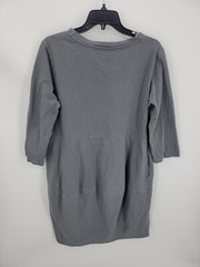AMICI Dress Womens Large Gray Long Sleeve Tiered Pockets Lagenlook Made in Italy