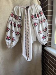 Embroidered Ukrainian dress Shirt Folk Vyshyvanka shirt Feminine dress