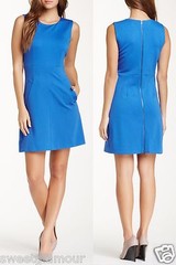 Diane von Furstenberg Carpreena Mini Blue Iris A-line Sheath Dress 8 $328