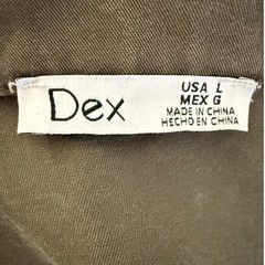 Dex Womens Olive Green Tencel Utility Shirt Dress Roll Tab Sleeve Size Large