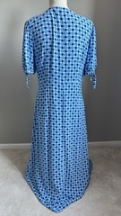 FINERY BLUE PATTERNED SHORT SLEEVE VISCOSE EMPIRE LINE MIDI DRESS SIZE 14