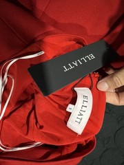 Elliatt Red Solid Chiffon One Shoulder Sleeveless Asymmetric Mini Dress S