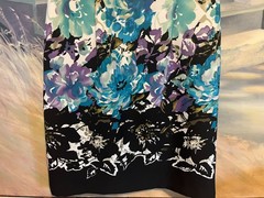 Women »s White W/Blue Floral Stretch Sleeveless Sheath Dress By Dressbarn Size 10