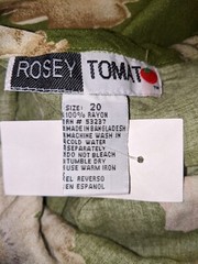 Rosey Tomato Women&rsquo;s Size 20 Green Floral Spaghetti Strap 100% Rayon Dress NEW